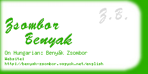 zsombor benyak business card